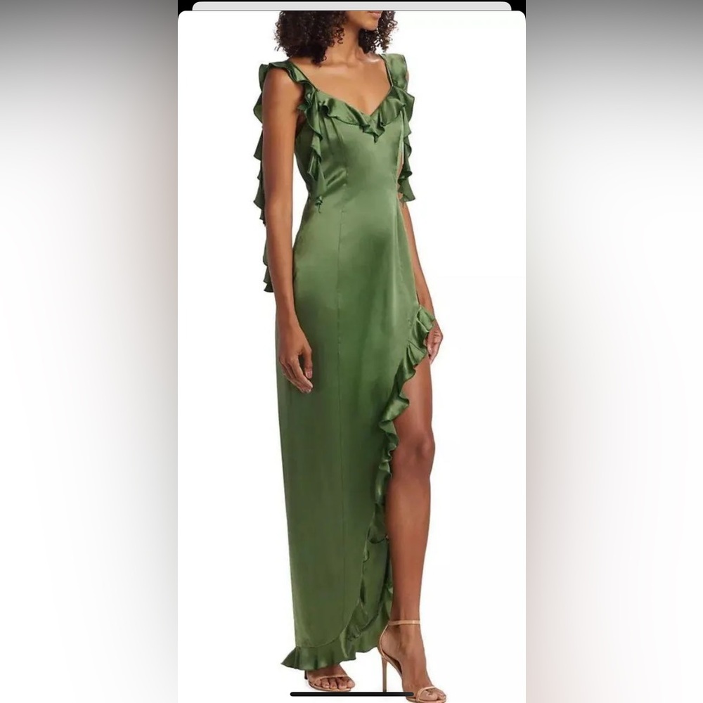 Amanda Uprichard Asymmetrical Green Dress